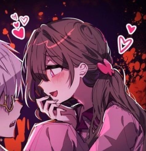 Join discord.gg/featherpfps for more!! Matching Couple Pfp Kissing, Mtch Pfp, Anime Hug, Black Hair Boy, Yandere Girl, Couple Pfp, Yandere Boy, Match Icons, Best Anime Couples