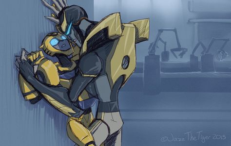 Umm... by JazzTheTiger Prowl X Bumblebee, Bumblebee X Prowl, Optimus Prime Art, Transformers Ships, Transformers Starscream, Transformers Rescue Bots, Transformers Animated, Transformers Fanart, Transformers Funny