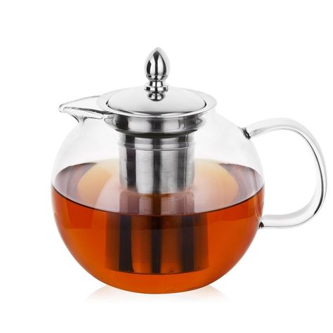 Amazon.com: Hiware Glass Teapot with Removable Infuser, 45oz Blooming and Loose Leaf Tea Pot, Microwavable and Stovetop Safe Tea Pot and Tea Strainer: Home & Kitchen Glass Tea Pot, Teapot With Infuser, Tea Cozy Pattern, Blooming Tea, Coffee Server, Tea Maker, Glass Teapot, Fruit Tea, Heat Resistant Glass