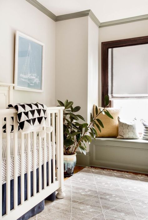 Gender Neutral Baby Nursery, Sage Green Paint, Baby Nursery Neutral, Calming Spaces, Green Nursery, Interior Design Photos, Character Home, Inviting Home, Gender Neutral Nursery