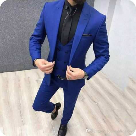 Royal Blue Men Suits for Wedding Man Suits Black Groom Tuxedos Slim Fit Groom Wear Blazers Custom Made Costume Homme Evening Party Suits Men Groom Suits for Wedding Wedding Suits for Man Online with $158.09/Piece on Leeweddingstore's Store | DHgate.com Slim Fit Groom Suit, Male Suits, Men Suits Black, Terno Slim Fit, Double Breasted Vest, Blue Suit Men, Blue Jeans Mens, Groom Tuxedo, Black Jeans Men