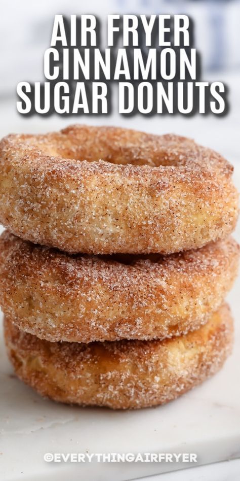 Air Fryer Donut Recipes, Air Fryer Doughnut Recipe, Air Fry Donuts, Sugar Donuts Recipe, Air Fryer Donuts, Air Fryer Recipes Dessert, Pillsbury Dough, Sugar Donut, Cinnamon Sugar Donuts