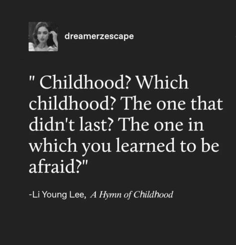 Say hi again to your inner child Stolen Childhood Quotes, Izzah Core, Single Child Problems, Bad Childhood Quotes, Childhood Tramas Quote, Only Child Aesthetic, Inner Child Aesthetic, Middle Child Quotes, Broken Childhood