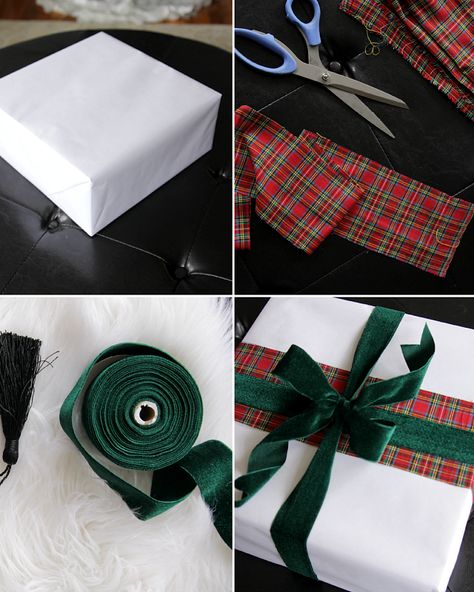 Chiffon Ribbon Gift Wrap, Cute Gift Wrapping, Professional Gift Ideas, Creative Corporate Gifts, Plaid Gift Wrapping, Wrapping Tips, Cute Gift Wrapping Ideas, Christmas Present Wrap