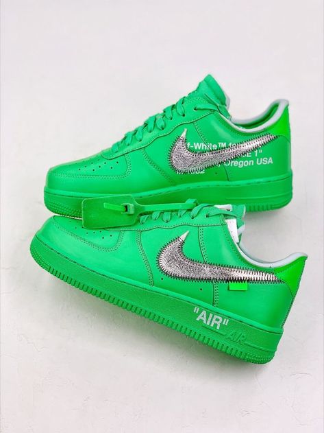 Off White X Nike, Air Force Sneakers, Nike Air Force 1, Nike Air Force Sneaker, Air Force 1, Nike Air Force, Light Green, Air Force, Nike Air