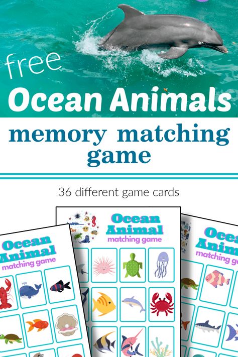 36 free printable ocean animal memory matching game cards you can download immediately. Encourages both learning, memory and fun. #memorymatchinggame #oceananimals #freeprintable Fish In Ocean, Animal Memory Game, Life Checklist, Home Organization Printables, Animal Matching Game, Proverbs 22 6, World Of Printables, Beach Coloring Pages, Estate Planning Checklist