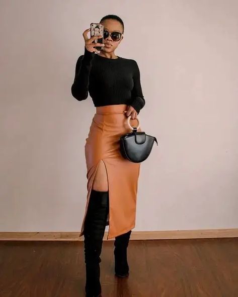 37 Cute Outfit Ideas for When You  Have Nothing to Wear Mode Harajuku, Looks Country, Maxi Rok, Brown Skirt, Populaire Outfits, Elegante Casual, Stylish Work Outfits, Classy Casual Outfits, Looks Black