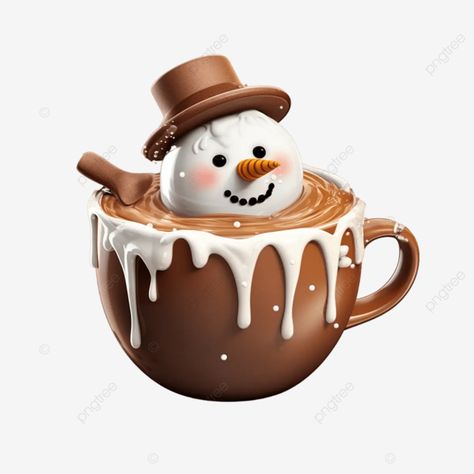 winter hot chocolate with melted creamy snowman isolated on transparent background christmas choco Winter Hot Chocolate, Emoji Christmas, Hot Choco, Chocolate Christmas, Background Christmas, Christmas Cup, Christmas Chocolate, Snowman Christmas, Christmas Background