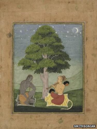 Two yogis under a tree Musical Modes, India Painting, Indian Painting, Brown Art, Classic Image, Indian Paintings, Historical Characters, Historical Maps, India Art