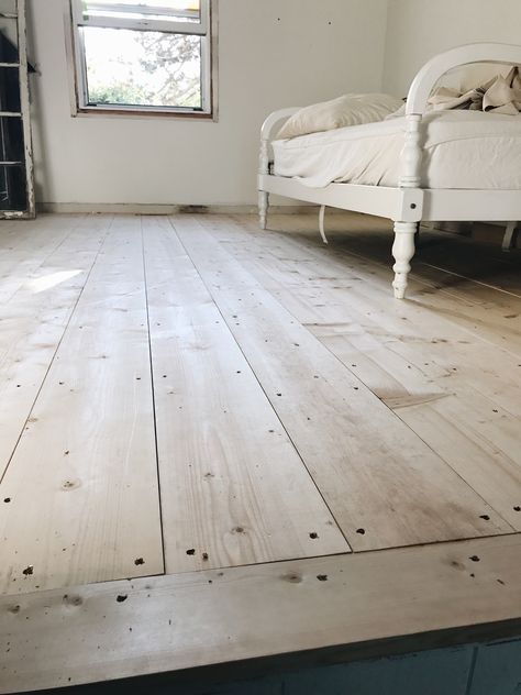 Guest Bedroom Inspiration, Wide Plank Hardwood Floors, Farmhouse Fixer Upper, Guest Bedroom Makeover, Farmhouse Renovation, Wood Floors Wide Plank, Painted Floor, Wide Plank Flooring, Pine Floors