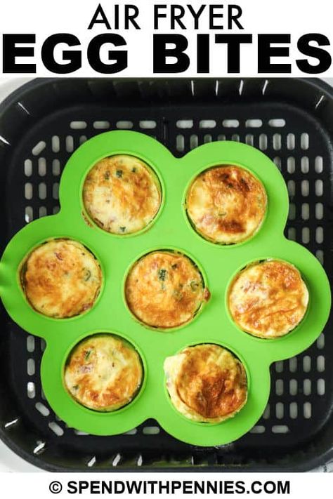 Eggs In Muffin Tin Air Fryer, Air Fryer Egg Cup Recipes, Egg Cups Air Fryer, Silicone Egg Mold Recipes Air Fryer, Egg Bites Silicone Mold Air Fryer, Egg Bites Silicone Mold Microwave, Air Fryer Eggs In Silicone Cups, Microwave Egg Bites, Air Fryer Egg Bites Recipes