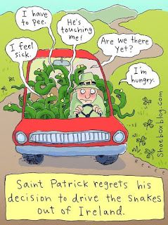 Mystery Fanfare: Cartoon of the Day: St Patrick regrets his decision to drive the snakes out of Ireland St Patricks Day Meme, Irish Humor, I Have To Pee, St Patricks Day Quotes, Ireland Pictures, Irish Eyes Are Smiling, Irish Quotes, Irish Funny, Irish Eyes