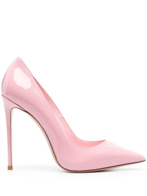 bubblegum pink calf leather patent finish pointed toe branded leather insole leather outsole 120mm stiletto heel Pink Designer Heels, Baby Pink Heels, Men Wide Leg Pants, Pink Shoes Heels, Light Pink Heels, Pink Stiletto Heels, Baggy Fashion, Trousers Baggy, Pink Stilettos