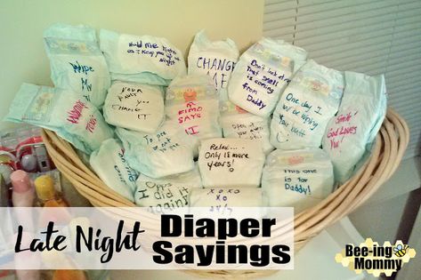 Late night diaper saying ideas and directions, great baby shower activity Beer Can Cakes, Baby Pink Clothes, Funny Party Games, Cake In A Can, Baby Shower Duck, Late Night Diapers, Writing Notes, Shower Food, Baby Shower Activities