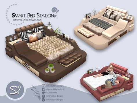 The Sims Resource - Smart Bed Station Bed Lotes The Sims 4, Sims 4 Beds, Los Sims 4 Mods, Cottage Bloxburg, Sims 4 Tsr, Sims 4 Challenges, Sims 4 Cas Mods, Bloxburg House Ideas 1 Story, Bloxburg House Ideas Layout