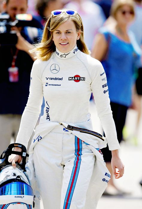 Susie Wolff Susie Wolff Formula 1, Susie Wolf, Athleisure Inspo, Susie Wolff, Mercedes Girl, Female Race Car Driver, Female Racers, Racer Jackets, Women Drivers