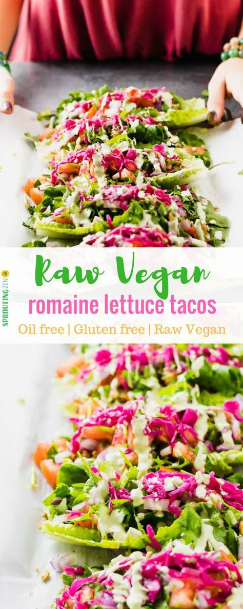 Raw Vegan Romaine Lettuce Boat Tacos #rawvegan #OILfree #plantbased #veganrecipes  via @sproutingzeneats Raw Tacos, Raw Vegan Dinners, Walnut Meat, Lettuce Boat, Entree Ideas, Tacos Vegan, Lettuce Tacos, Vegetarian Mexican, Quinoa Salat