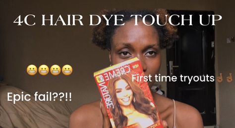 In this video I decided to dye my 4c hair for the first time. Prior to this my hair colour was golden brown at the tip so I just did a touch up for my entire hair. Creme Of Nature Hair Dye, Hair Dye No Bleach, Dye Your Own Hair, Natural 4c Hair, Diy Highlights, Creme Of Nature, Epic Fail, Dyed Natural Hair, 4c Natural Hair