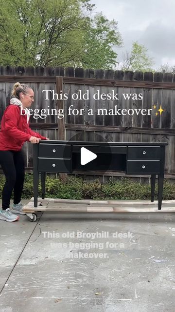 44K views · 2.1K likes | Michelle McRae | “Shelly” Your DIY BFF on Instagram: "Desk details👇🏽

When your child’s beloved Kindergarten teacher asks you to design and paint a desk for her, you pull out the big guns.✨ #sponsored I used the @bristlesai app to create a few mockups before painting so I could really visualize the end result (and to prevent RE-painting). We chose this gorgeous blue for the base and then used @retiqueliquidwood to create the beautiful faux wood finish on top. 

What a hot mess of a paint job this was! It was just slathered in black paint, but it looked like it was brushed on with a broom. It was a whole lot of work, but worth it! We LOVE you, Mrs. Neely!

If you need steps or supplies, comment “desk” and I’ll send them to you. (links earn commissions) Please note Chalk Paint Desk, Diy Bff, Faux Wood Finish, Painted Desk, Chalk Paint Projects, Desk Makeover, A Broom, Paint Projects, Kindergarten Teacher