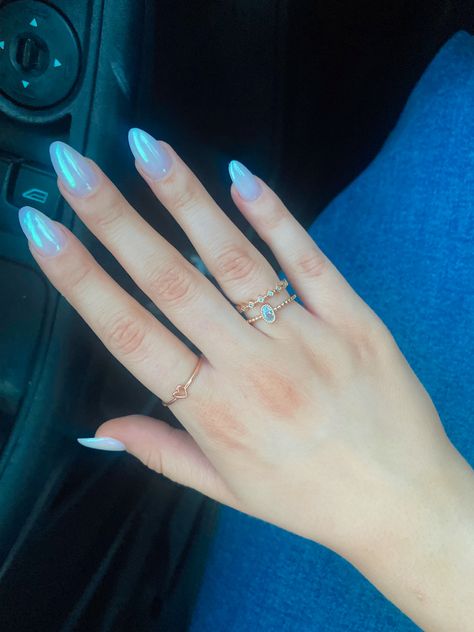 90s Prom Nails, Homecoming Nails Light Blue, Hoco Nails For Blue Dress, Blue Hailey Bieber Nails, Blue Nails For Hoco, Blue Nails Hoco, Nails For Light Blue Dress, Light Blue Hoco Nails, Blue Formal Nails