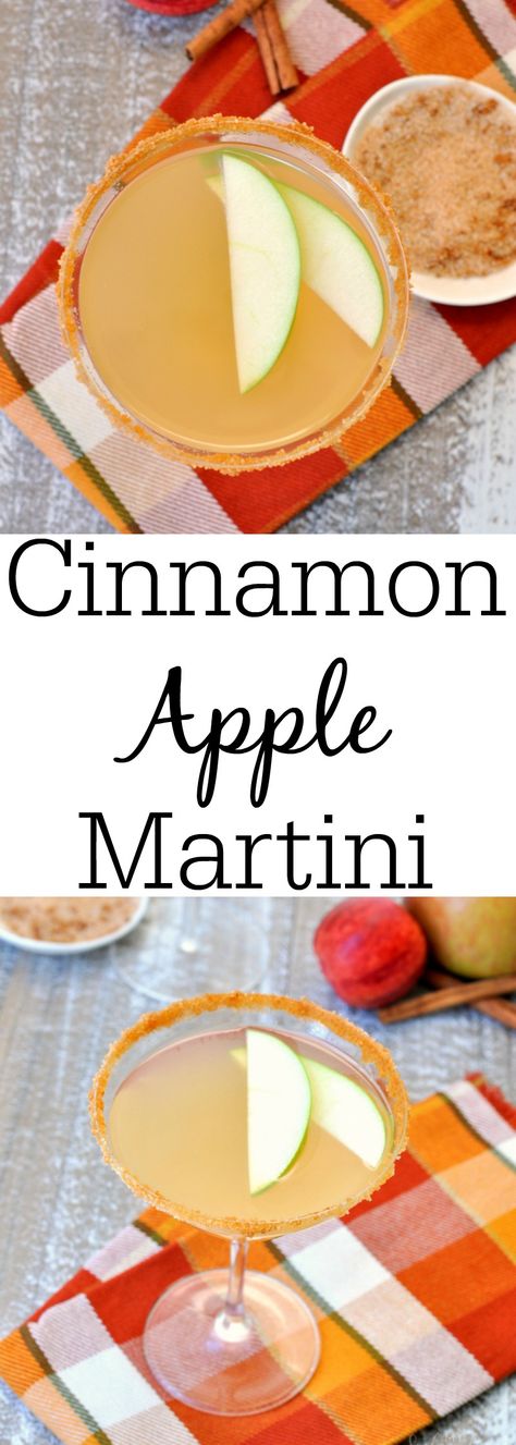 Cinnamon Apple Martini - One of the Best Cocktails for Fall Easy Martini, Cocktails For Fall, Apple Martini Recipe, Fun Drink Recipe, Craft Cocktail Recipe, Apple Cocktail, Best Cocktails, Apple Martini, Fall Cocktail