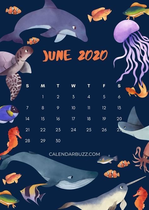 Animals Together, Background Screen, Mobile Background, 2020 Calendar, Calendar Wallpaper, Aquatic Animals, Dolphins, Octopus, Screen