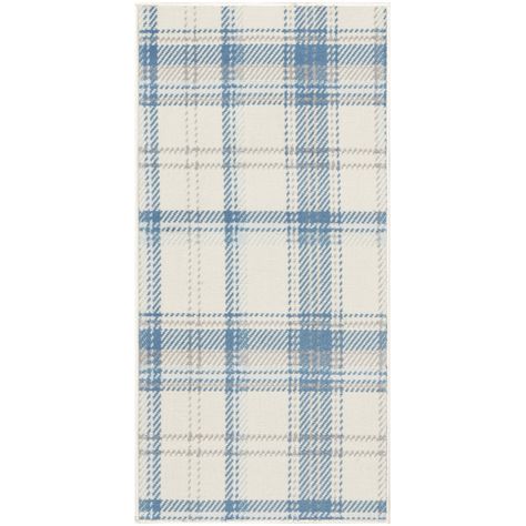 Yazmen Plaid Rug Blue Plaid Rug, Plaid Area Rug, Water Resistant Flooring, Plaid Rug, Classroom Rug, Nourison Rugs, Contemporary Color Palette, Office Entryway, Linear Pattern