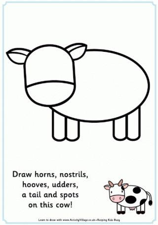 Draw Animals For Kids, Complete The Picture, Farm Theme Preschool, Cow Craft, Farm Unit, Keeping Kids Busy, Farm Preschool, My Father's World, Farm Activities