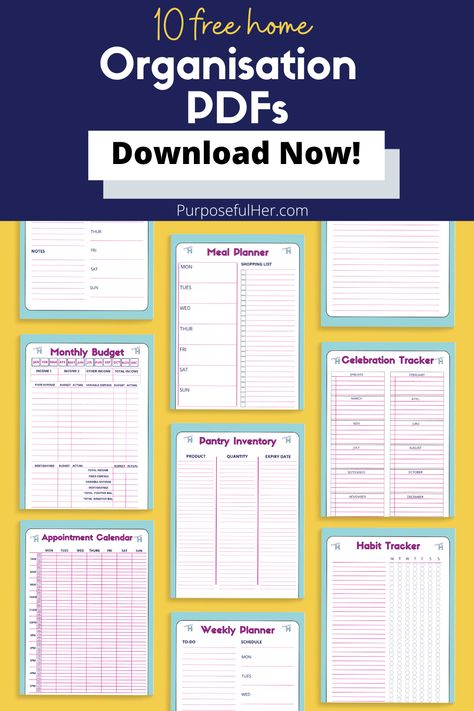 10 FREE Organisation Printables To Completely Transform Your Life Lead Magnet Pins For Purposeful Her (2) Life Planner Printables Free, Organisation Printables, Life Organization Printables, Life Planner Printables, Graphic Organizer Template, Concept Web, Free Printables Organization, Appointment Calendar, Manage Your Time