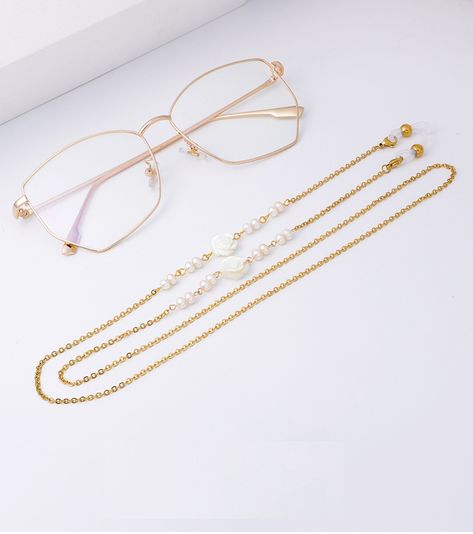 Trendy Glass Glasses Chains, Elegant Beaded Glass Chain For Glasses, Pearl Glasses Chain, Elegant Pearl Chain Glasses Chain, Elegant Gold Beaded Glasses Chain, Eyeglass Chain, Trendy Fashion, Gold Bracelet, Chain