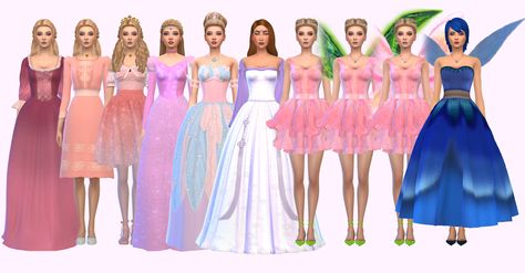 Disney Princess Challenge, Fae Dress, Retro Dress 50s, Barbie Nutcracker, My Files, Barbie Fairytopia, Sims 4 Game Mods, Sims 4 Cc Folder, Sims 4 Dresses