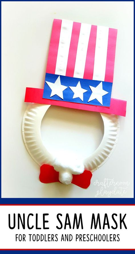 Toddler American Flag Crafts, Daycare 4th Of July Party, Patriots Day Craft, 4th July Activities For Kids, Party In The Usa Crafts For Kids, Usa Crafts For Toddlers, Fourth Of July Projects For Kids, Patriotic Crafts For Preschoolers, Memorial Day Toddler Crafts