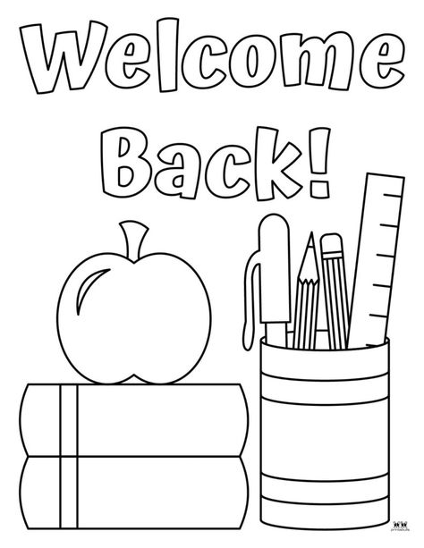 Choose from 25 unique back to school coloring pages perfect for your little ones during the back to school season. Print from home. 100% FREE! Printable Crafts For Kindergarten, Welcome Back To School Art Preschool, Welcome Back Coloring Page, Back To School Colouring Pages, Welcome Back To School Printables Free, First Day Of School Coloring Page Free, The First Day Of School, First Day Of School Coloring Sheet Free, Back To School Coloring Pages Free Printable