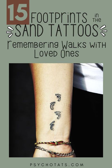 Footprints In The Sand Tattoos Footprints In The Sand Tattoo Ideas, Foot Print Tattoo Design, Simple Foot Tattoos For Women, Footsteps Tattoo, Footprints In The Sand Tattoo, Footprints Tattoo, Foot Print Tattoo, Footprint Tattoo Ideas, Footprint Tattoos