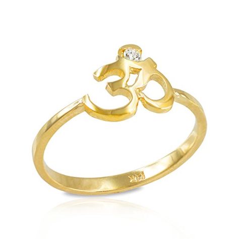 Women's 14k Yellow Gold Dainty Yoga Band Diamond Om Ring * Learn more by visiting the image link. Om Ring Design For Women, Ring Design For Women, Ohm Ring, Ohm Jewelry, Om Ring, Dainty Gold Rings, Contemporary Ring, Diamond Gift, Promise Rings For Her