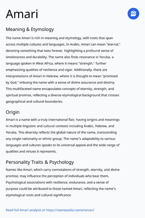 Discover Amari name meaning, etymology, origin and traits #Amari Amari Name Meaning, Can Meaning, Unisex Name, Meaningful Names, The Dragon Prince, Trend Analysis, All Names, Name Meaning, Names With Meaning