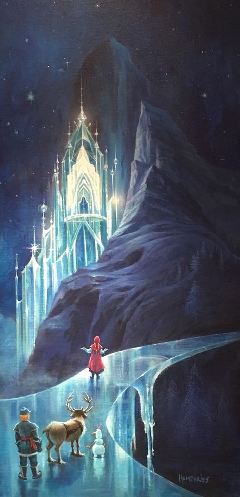 Palace Of Ice And Snow by Michael Humphries Elsa Painting Acrylic, Disney Princess Facts, Frozen Fan Art, Ice Castle, Frozen Wallpaper, Frozen Art, Frozen Pictures, Disney Princess Artwork, Disney Fine Art