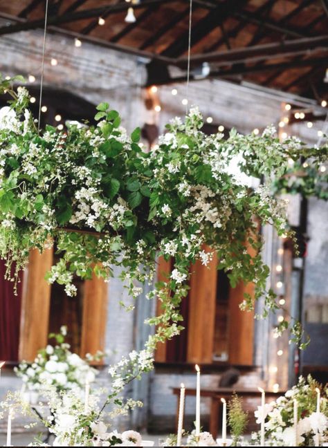 June Wedding Flowers, Floral Chandelier Wedding, Black Raspberries, Floral Archway, Lush Wedding, Wedding Chandelier, Flower Installation, Floral Chandelier, Floating Flowers