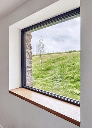 Wood In Window Sill, Window Board Ideas, No Trim Windows Modern, Window Jamb Ideas, Wooden Window Sills, Dry Wall Return Window, Window Sills And Trim, Drywall Wrapped Windows With Sill, Windows Sill Ideas