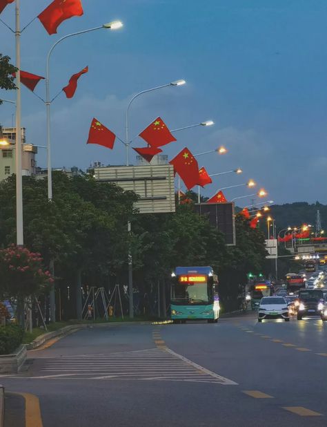 national day china flag streets Chinese Flag Aesthetic, China Flag Aesthetic, Beijing China Aesthetic, Aesthetic China, Chinese Flag, China Street, Tsinghua University, China City, China Flag