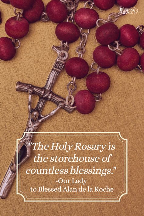 "The Holy Rosary is the storehouse of countless blessings." -Our Lady to Blessed Alan de la Roche What blessings have unfolded in your life due to praying the Rosary? Our Lady Of The Holy Rosary, Our Lady Of Rosary, Our Lady Of The Rosary, Bible Verses Kjv, Praying The Rosary, Holy Rosary, Blessed Mother Mary, The Rosary, Jesus Is Lord