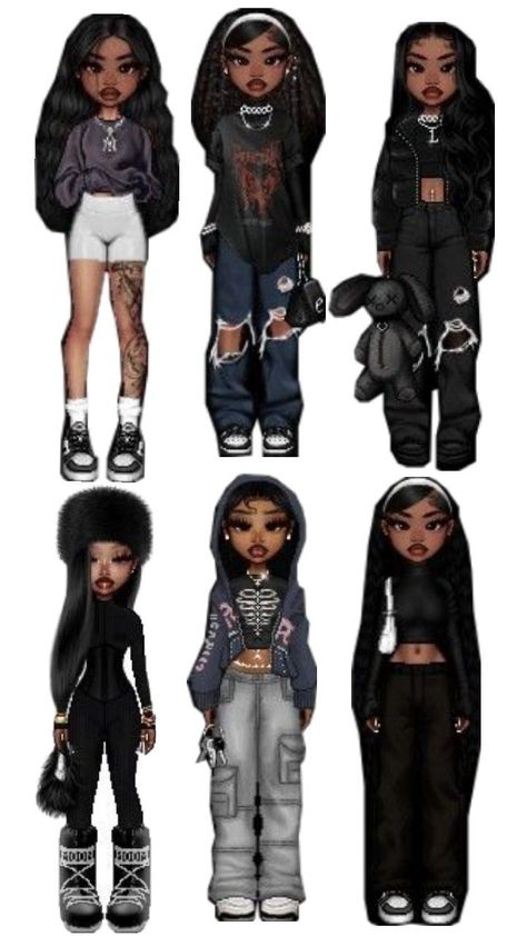 Black Bratz Doll Outfit, Sweet 16 Outfit Ideas Casual, Sweet 16 Outfit Ideas, Bratz Outfit, Black Bratz, Sweet 16 Outfits, Cute Highschool Outfits, Everskies Fits, Style Pic