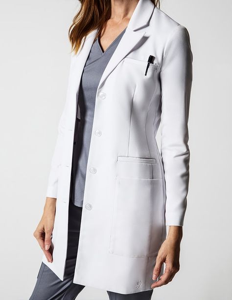 Lab Coat Outfit, Lab Coat Fashion, Doctor White Coat, Dress Coat Outfit, Medical Scrubs Fashion, Áo Blu, White Coats, Uniform Clothes, Doctor Coat