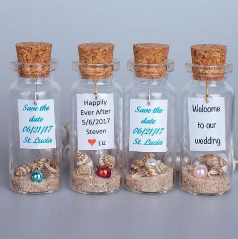 Wedding favor ideas beach in a bottle mini glass bottle favors | Etsy Beach Wedding Party Favors, Beach Party Gifts, Beach Favors, Nautical Wedding Favors, Affordable Wedding Favours, Blue Wedding Favors, Beach Party Favors, Creative Wedding Favors, Inexpensive Wedding Favors