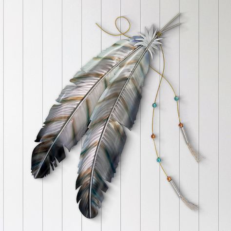 Stainless Steel Wall Art, Feathers Wall Art, Beaded Feathers, Steel Wall Art, Black Forest Decor, Cross Quilt, Spring Quilts, Feather Wall Art, Stainless Steel Wall