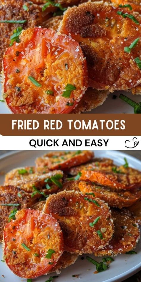 Fried Red Tomatoes Fried Green Tomatoes Recipe Easy, Fried Green Tomatoes Recipe, Fried Tomatoes, Lunch Appetizers, Tomato Gravy, Fried Green Tomatoes, Beef Casserole Recipes, Red Tomato, Appetizer Salads