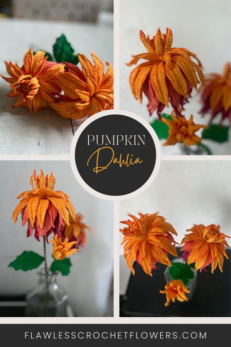 In the embrace of autumn, as nature paints with warm hues and the air carries the scent of fallen leaves, our crochet community is invited to take on a delightful journey of creativity. Today, we reveal the beautiful "Bloomquist Pumpkin Dahlia" pattern—a blossom of warmth and elegance to adorn your crafting repertoire. Dahlia Pattern, Crochet Garden, Green Watermelon, Fallen Leaves, Crochet Pumpkin, The Embrace, Crochet Flower Patterns, Nature Paintings, Heartfelt Gifts