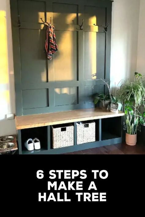 How to Make a Hall Tree Faux Hall Tree, Diy Hall Tree With Storage Plans, Hall Tree Entryway Diy Plans, Diy Hall Tree With Shoe Storage, Diy Hall Tree With Storage, Hall Tree Entryway Diy, Hall Tree Plans, Mud Room Hall Tree, Diy Hall Tree Bench