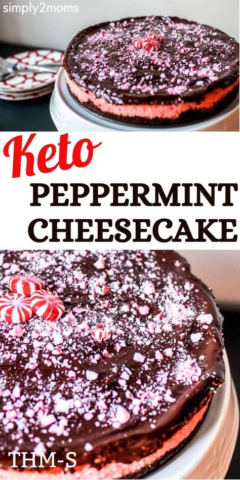 Keto Peppermint Cheesecake, Low Carb Christmas Desserts, Chocolate Peppermint Cheesecake, Peppermint Dessert, Low Carb Christmas, Low Carb Cheesecake Recipe, Peppermint Cheesecake, Keto Eating, Christmas Sides