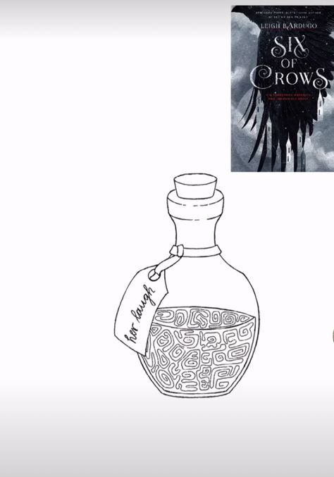 She Laughed And If He Could Have Bottled, Grishaverse Tattoo Ideas, Soc Tattoo, Six Of Crows Tattoo Ideas, Grishaverse Tattoo, Laugh Tattoo, Crows Fanart, Fever Series, Crow Tattoo